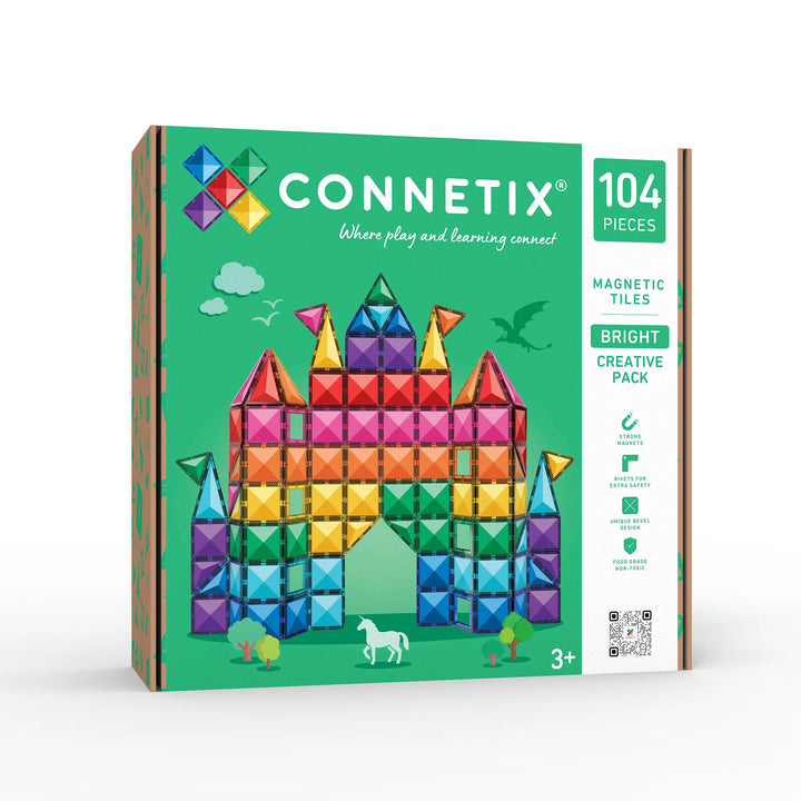 Connetix Magnetic Tiles Bright Creative Pack 104 pieces