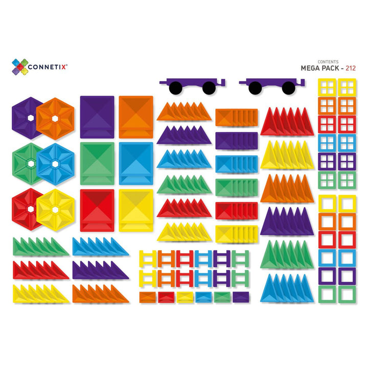 Connetix Magnetic Tiles Rainbow Mega Pack 212 piece