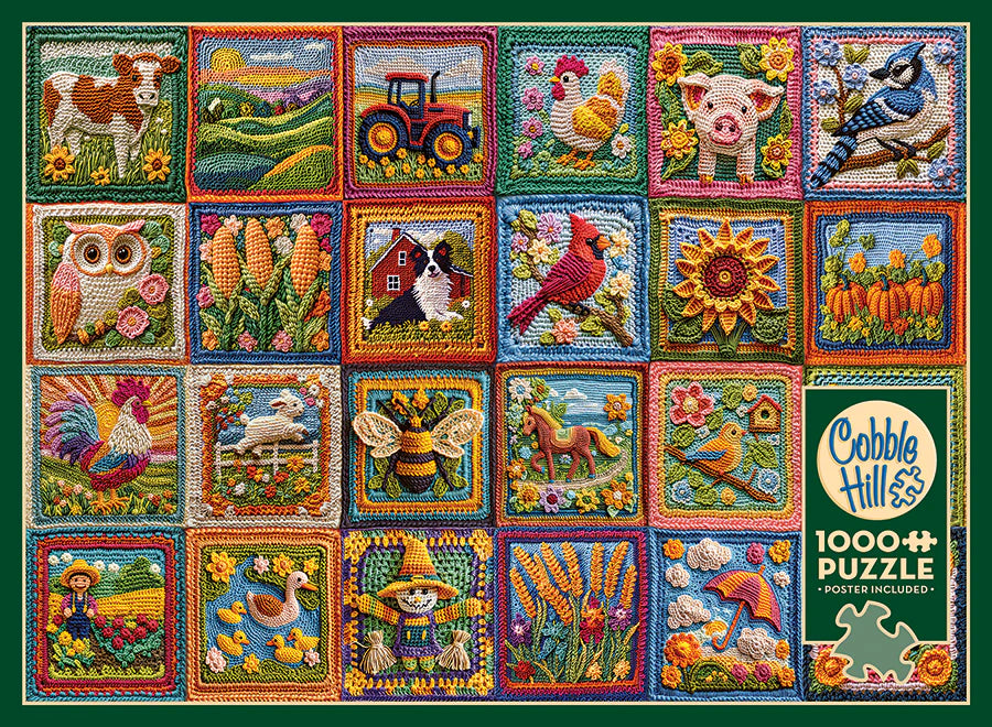 1000 Piece Puzzle Country Life Crochet - Cobble Hill