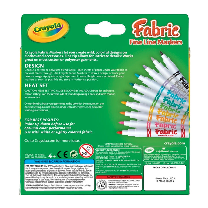 Crayola Fabric Fine Line Markers