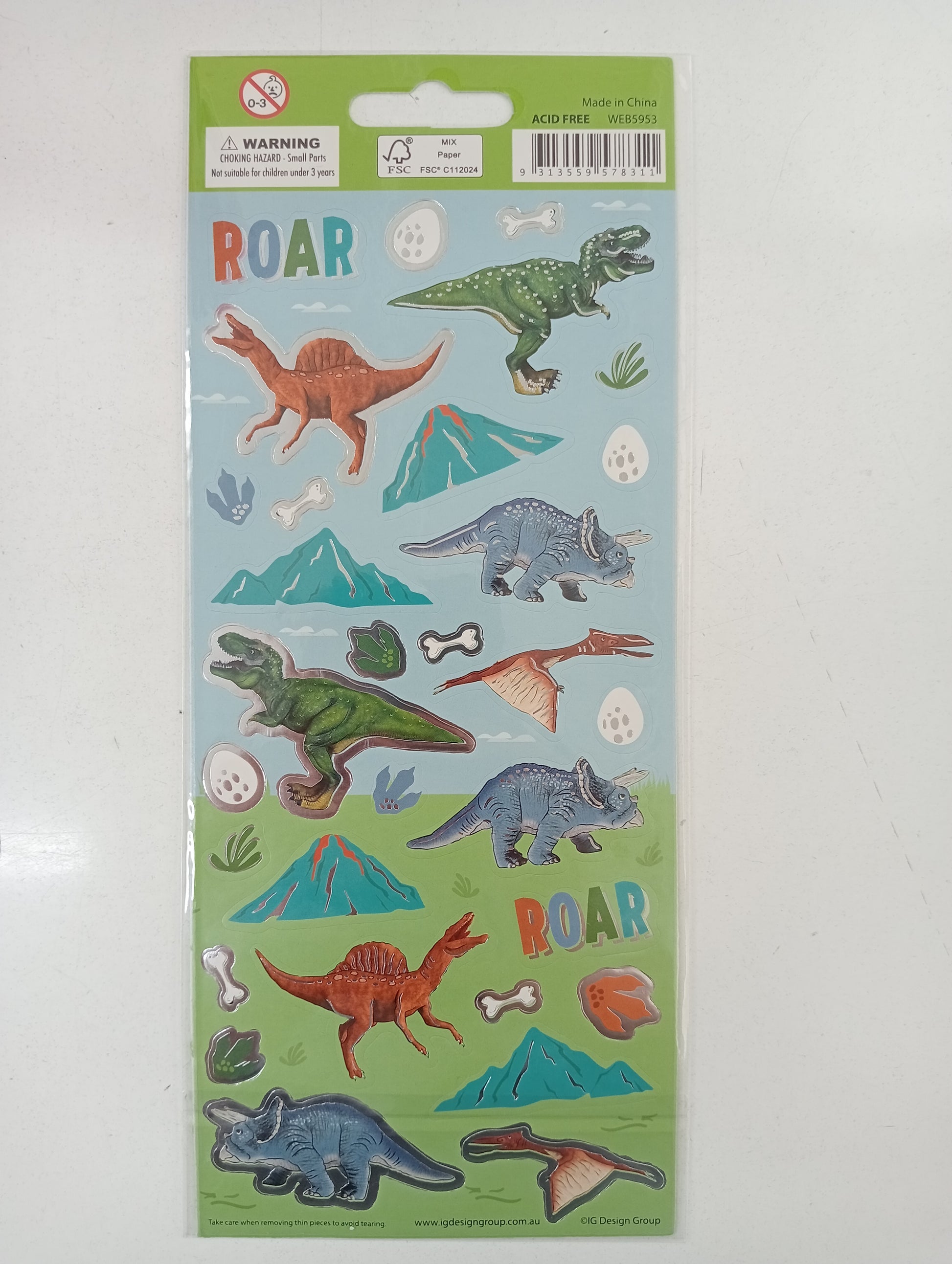 Dinosaur Foil stickers