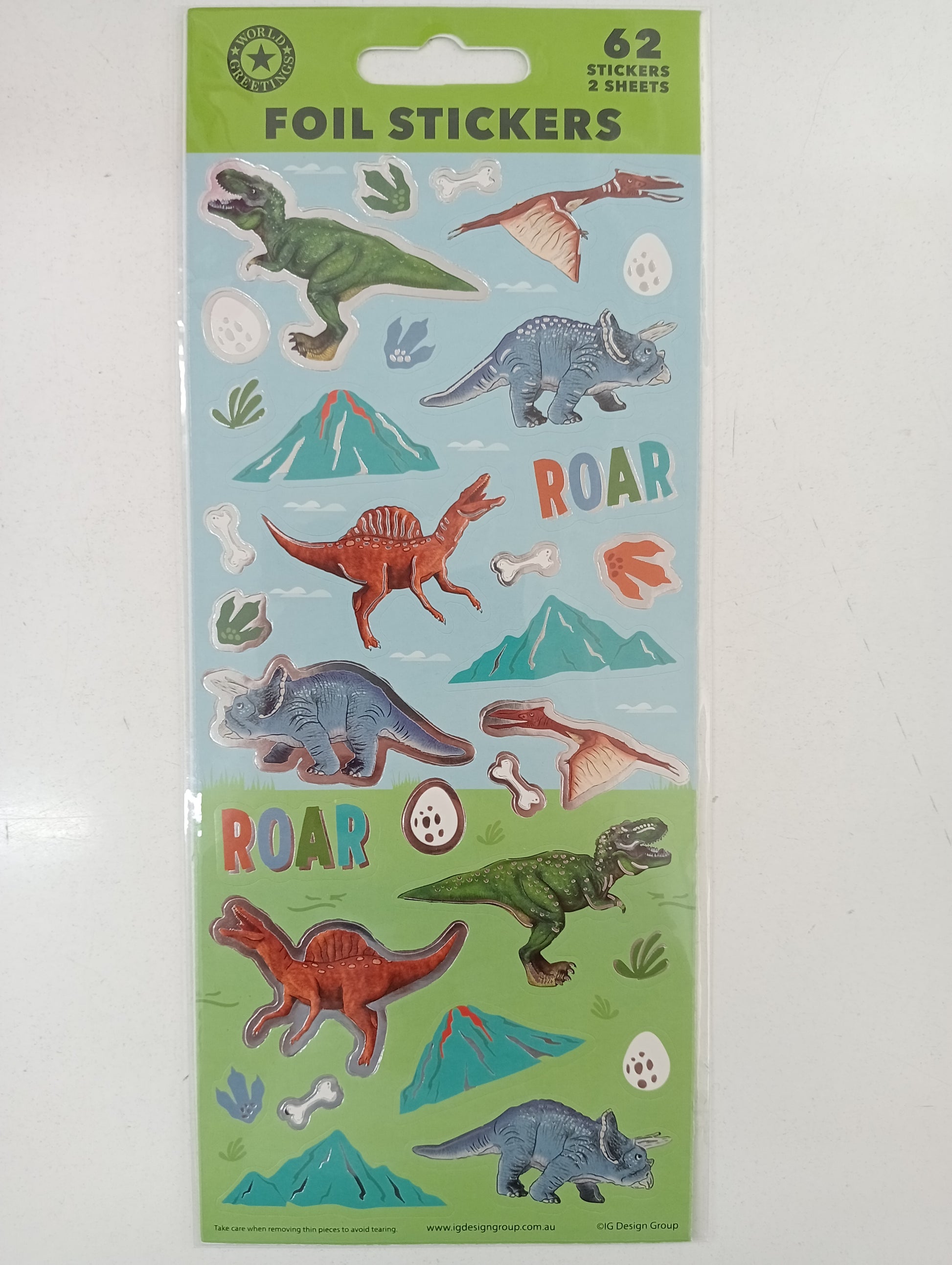 Dinosaur Foil stickers