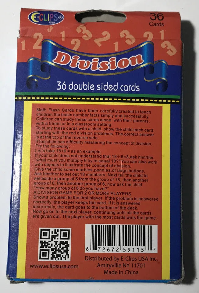 Division Flash Cards