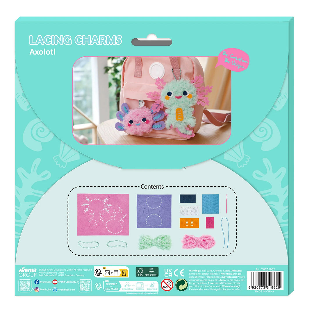 Everyday Craft Lacing Charms Axolotl