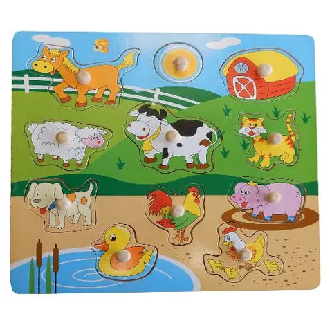 Farm Wooden Peg Puzzle 11 pcs