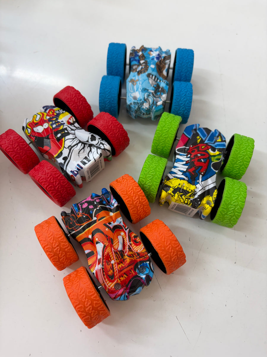 Flip car with graffiti wrap 