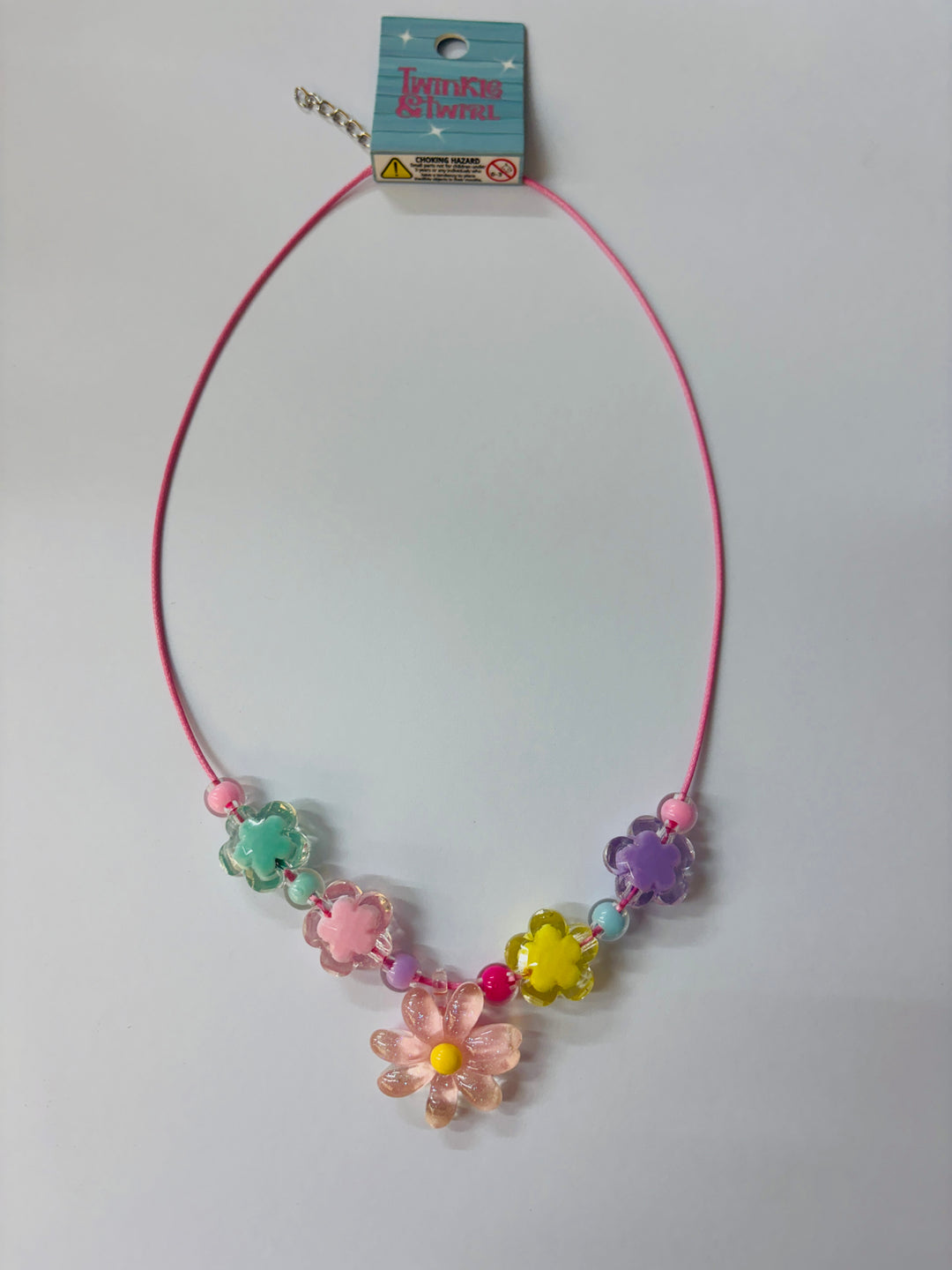 Twinkle and Twirl Flower cord Necklace