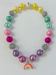 Rainbow necklace bubblegum bella