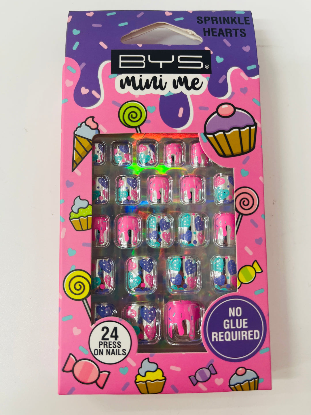 Sprinkle Hearts mini me stick on nails BYS