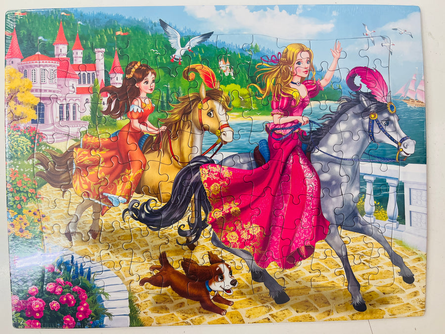 Princess horse ride tray puzzle 96 piece 