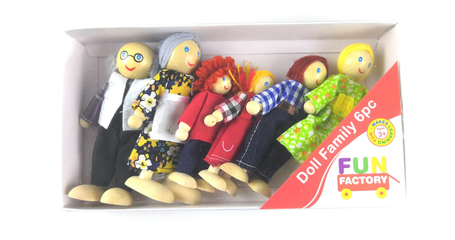 Fun Factory Wooden Doll - Family 6pc