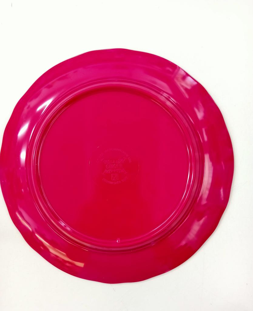 Ginger French Style Plate Green/pink