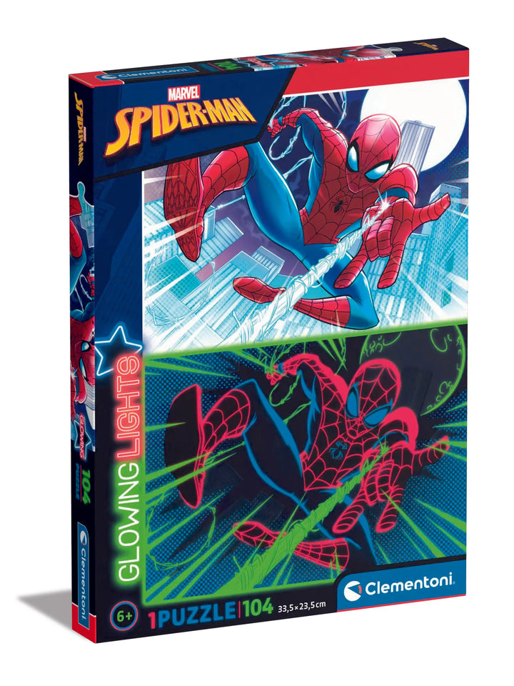 Glowing Lights Spider-man 104 Piece Puzzle