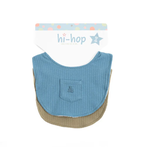 Hi Hop Frilly Bib 2pc Blue/Sage