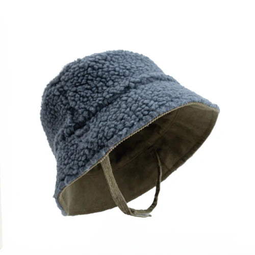 Hi Hop Winter Bucket Hat Blue/Sage 1-2Y