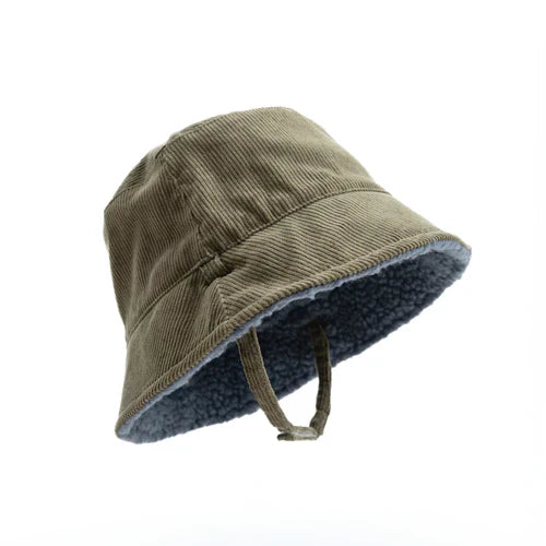 Hi Hop Winter Bucket Hat Blue/Sage 3-4Y