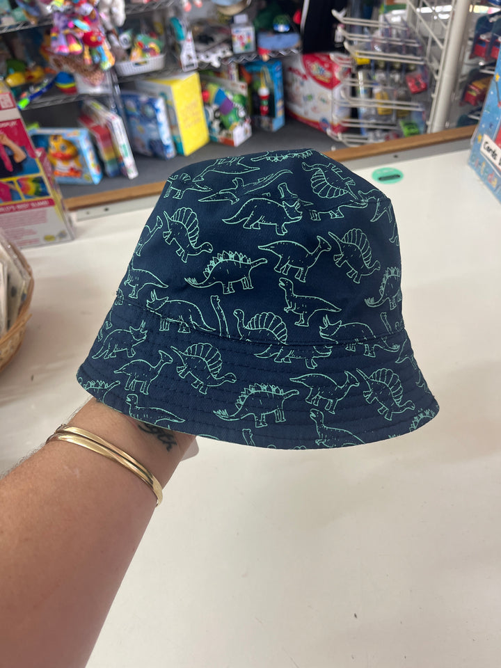 Hi Hop Dino Reversible Bucket hat Green/blue 3-4 years