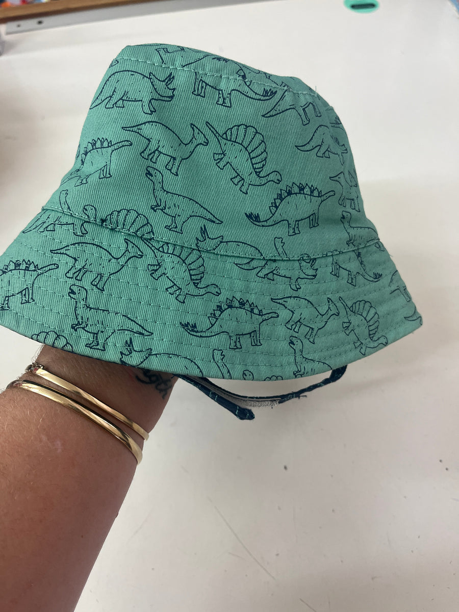 Hi Hop Dino Reversible Bucket hat Green/blue 3-4 years