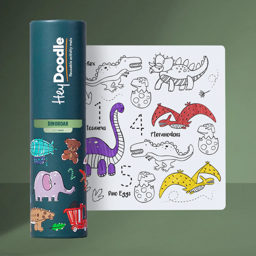 Hey Doodle Washable colouring Mat Dinoroar