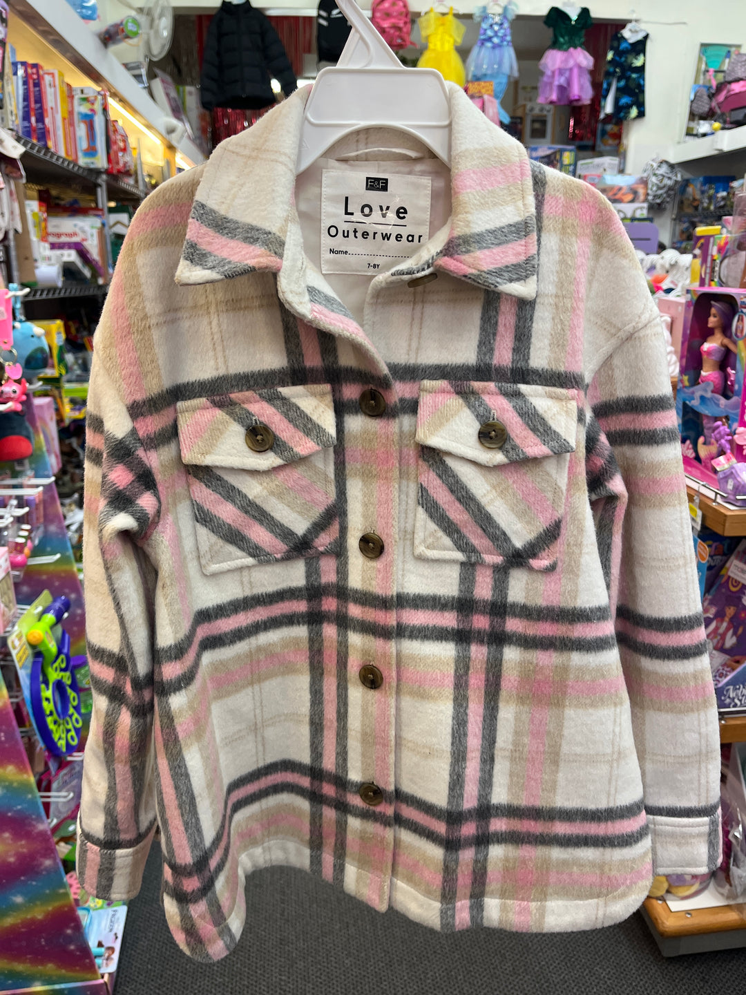 Pink Shacket jacket size 7-8