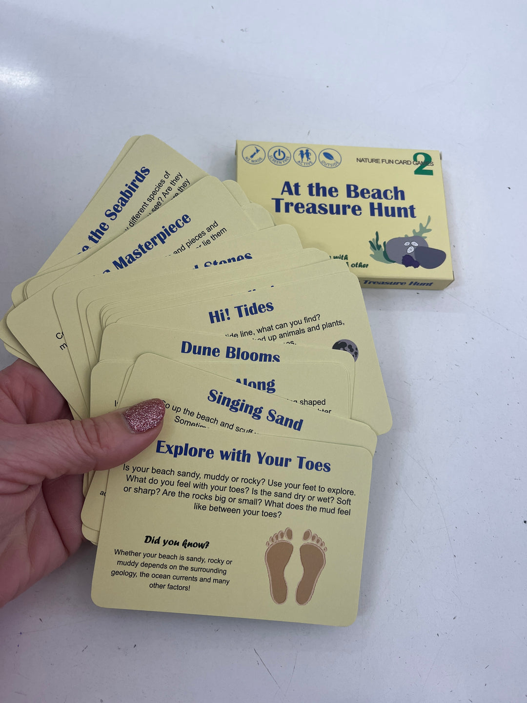 At the beach card game 