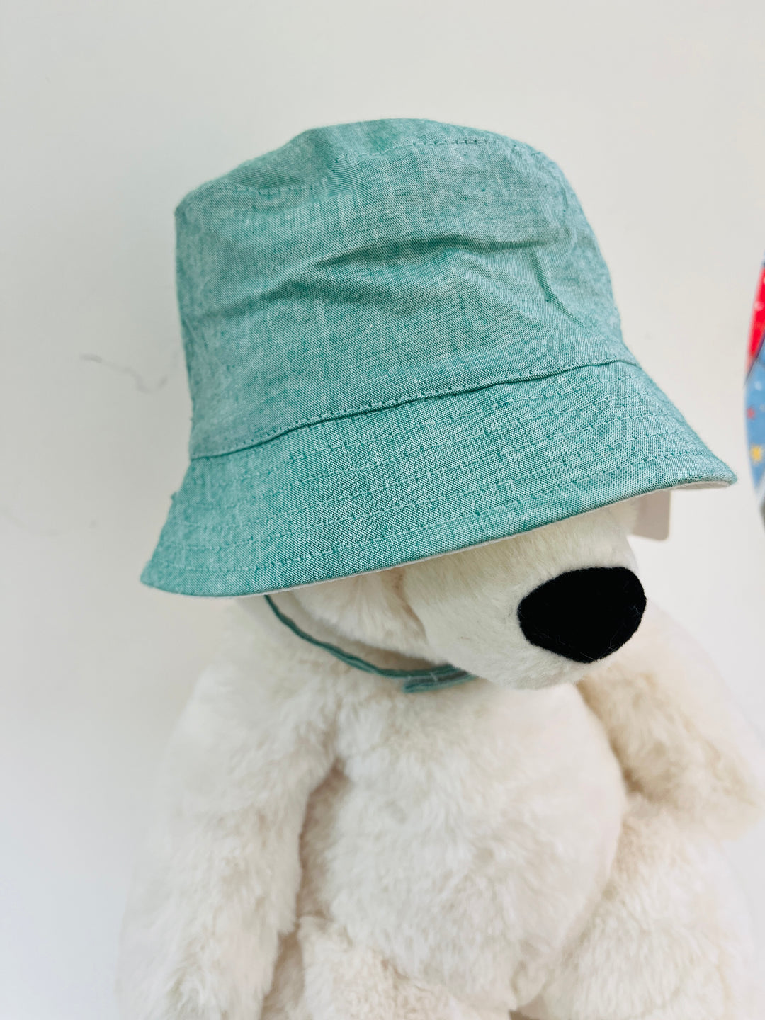 HiHop Chambray Reverse Green/White Denim Bucket Hat 3-6M