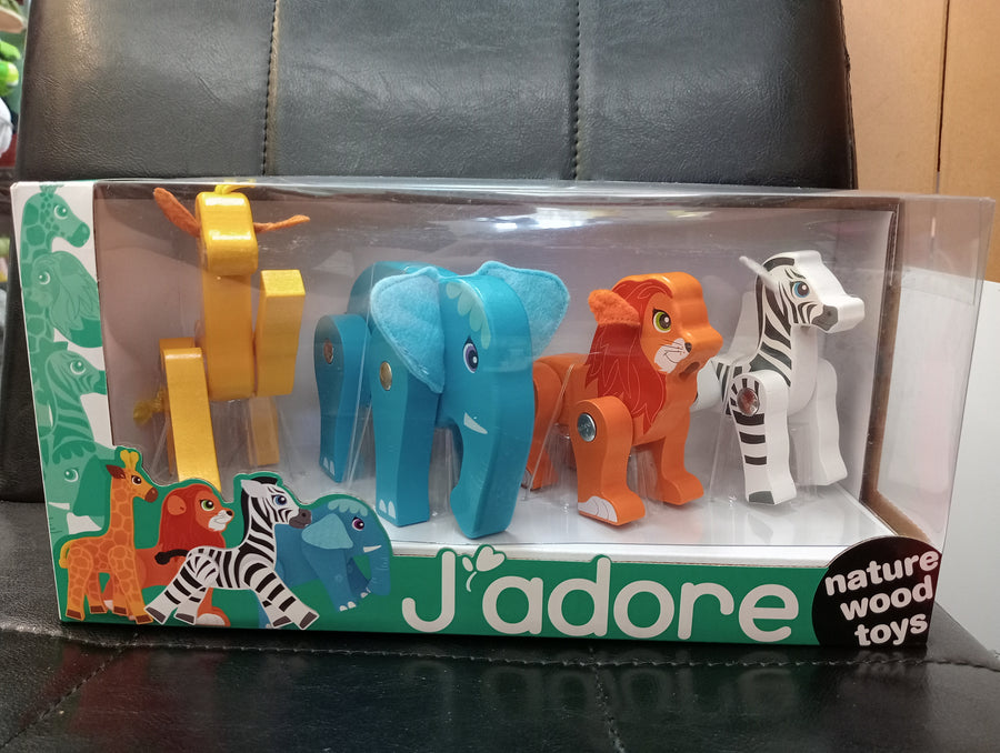 J'adore Wooden Moveable Safari Animals