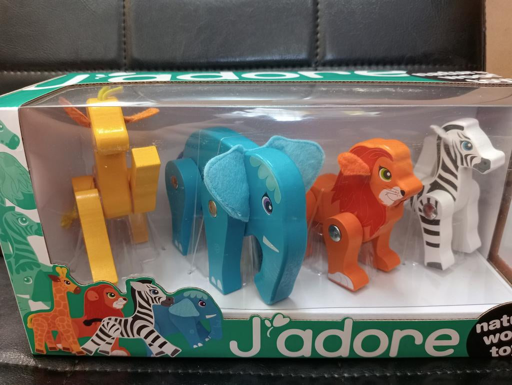 J'adore Wooden Moveable Safari Animals