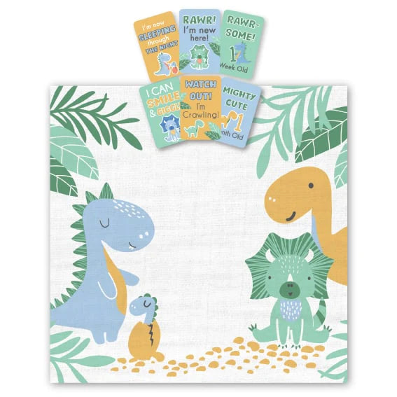 Dinosaurs Milestone Muslin Set Gift Box