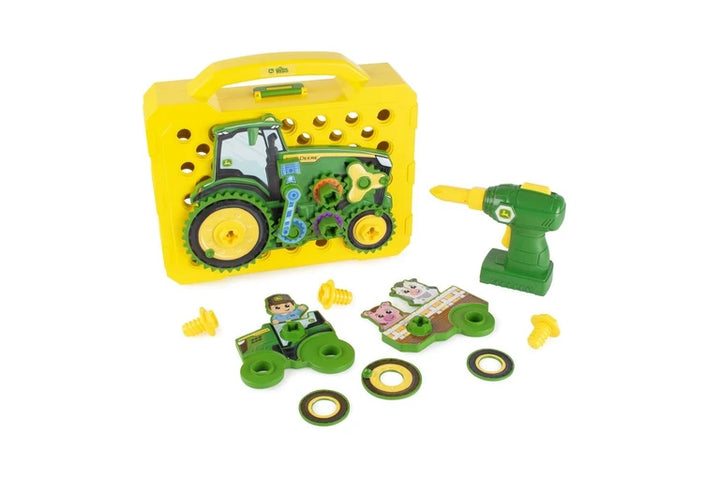 John Deere Build a buddy Activity Board set with tools and accessories on a white background