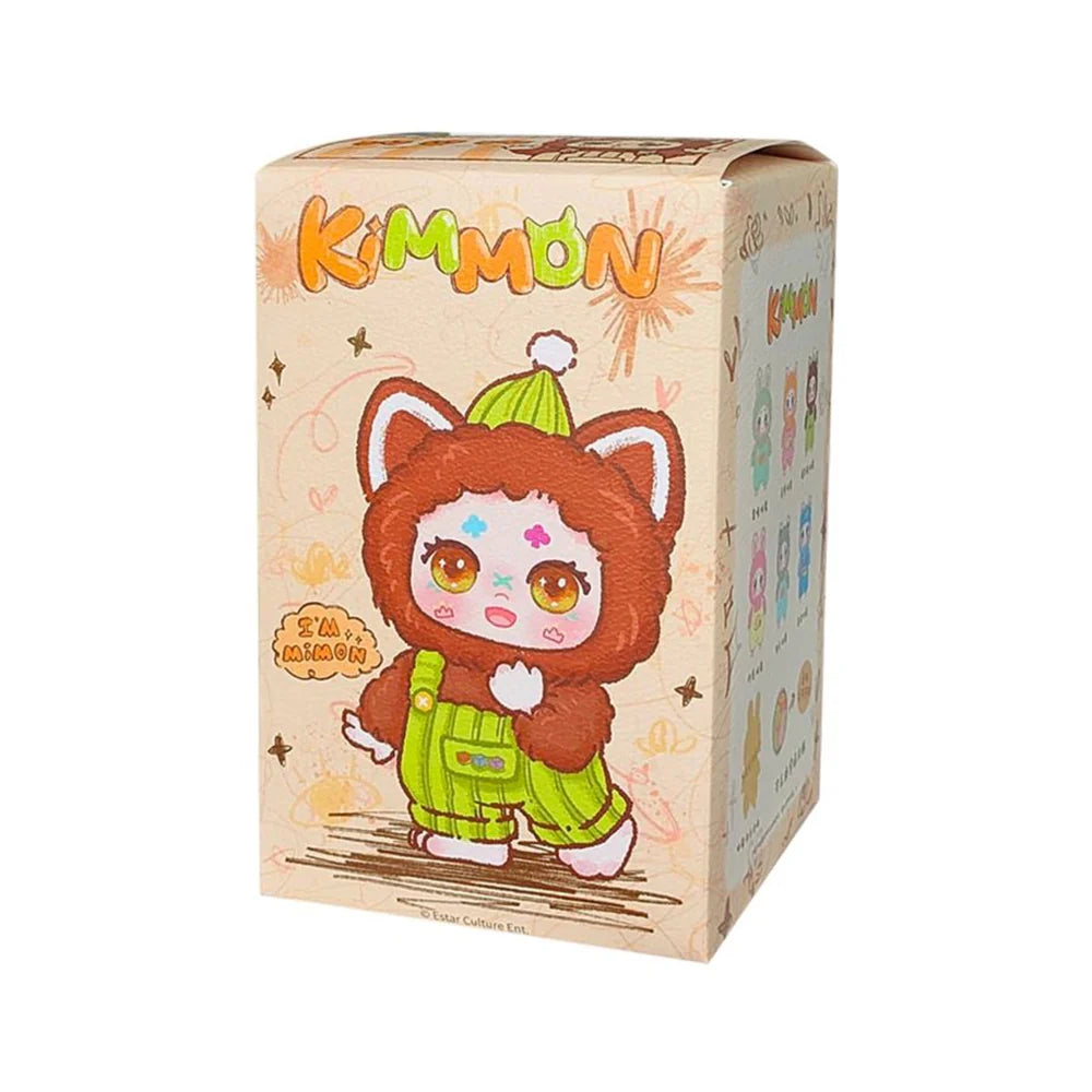 Box of a toy with a cartoon character named Kimmon on a white background