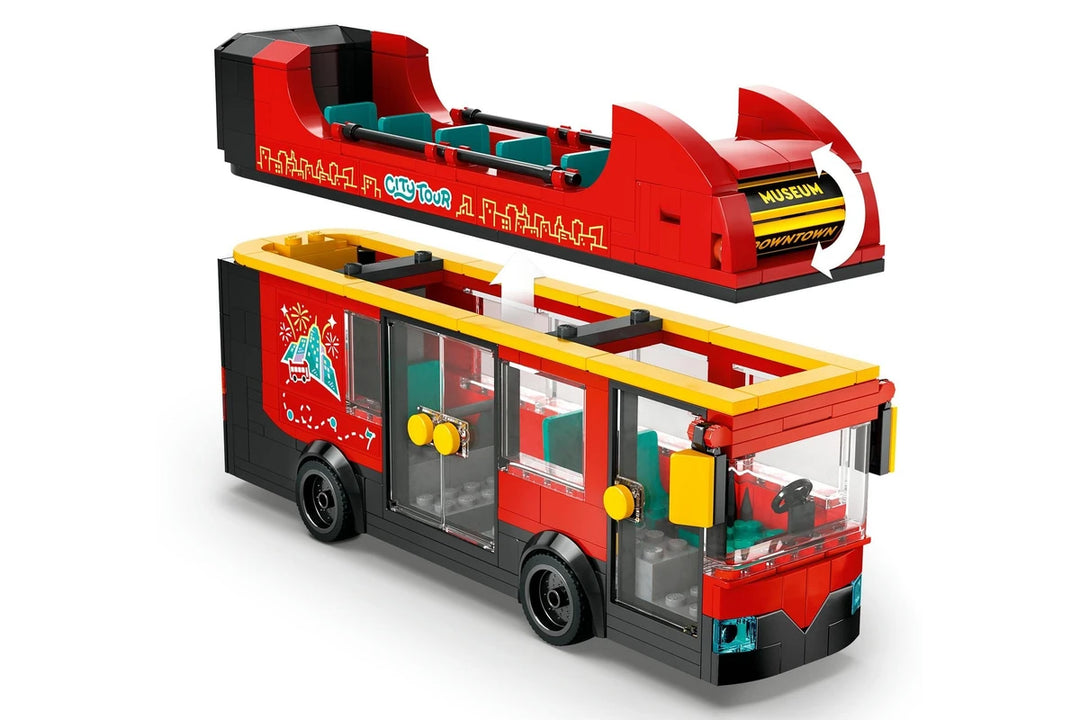 LEGO CITY Red Double Decker Sightseeing Bus 60407 top section off