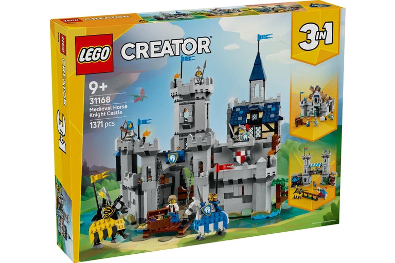 LEGO Creator Medieval Horse Knight Castle set packaging on a white background