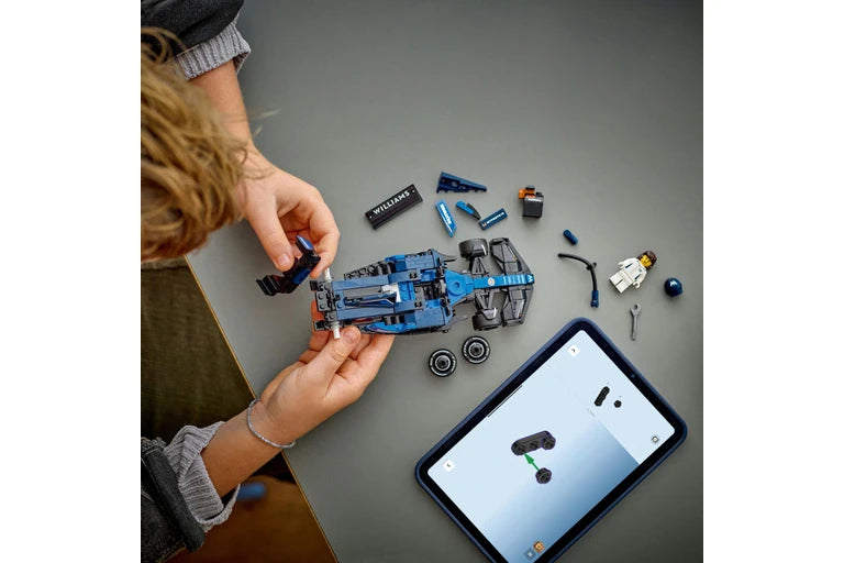 LEGO Williams Racing FW46 F1 race car 77249 child assembling