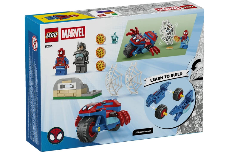 LEGO Marvel Spider-Man set packaging with toy figures and vehicle on a white background