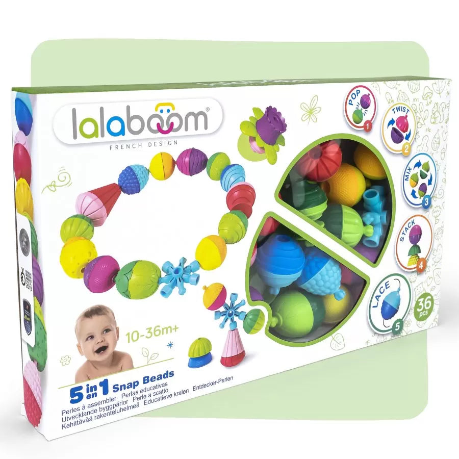 Lalaboom Educational Beads 5 in 1 Snap Beads