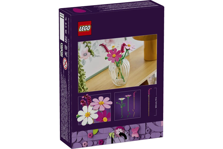 LEGO cosmos flowers set packaging with floral design on a white background