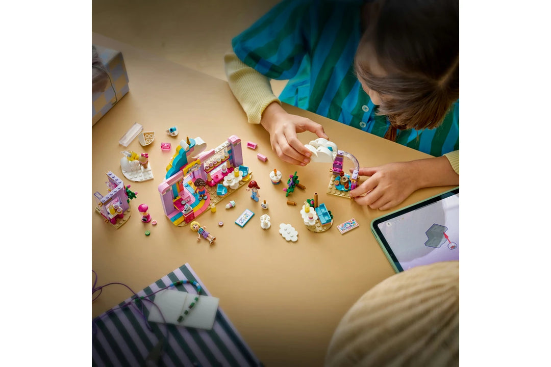 child playing with lego