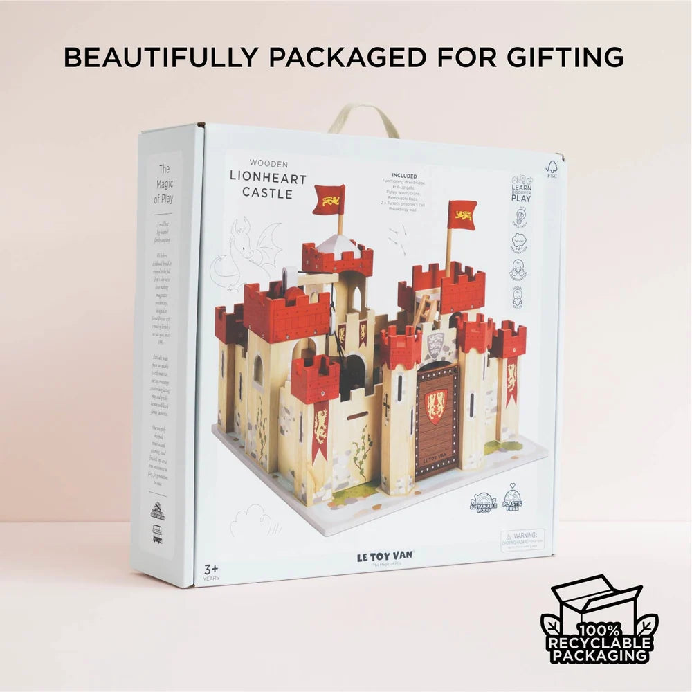 Lion Heart Castle Le toy Van wooden toy packaging