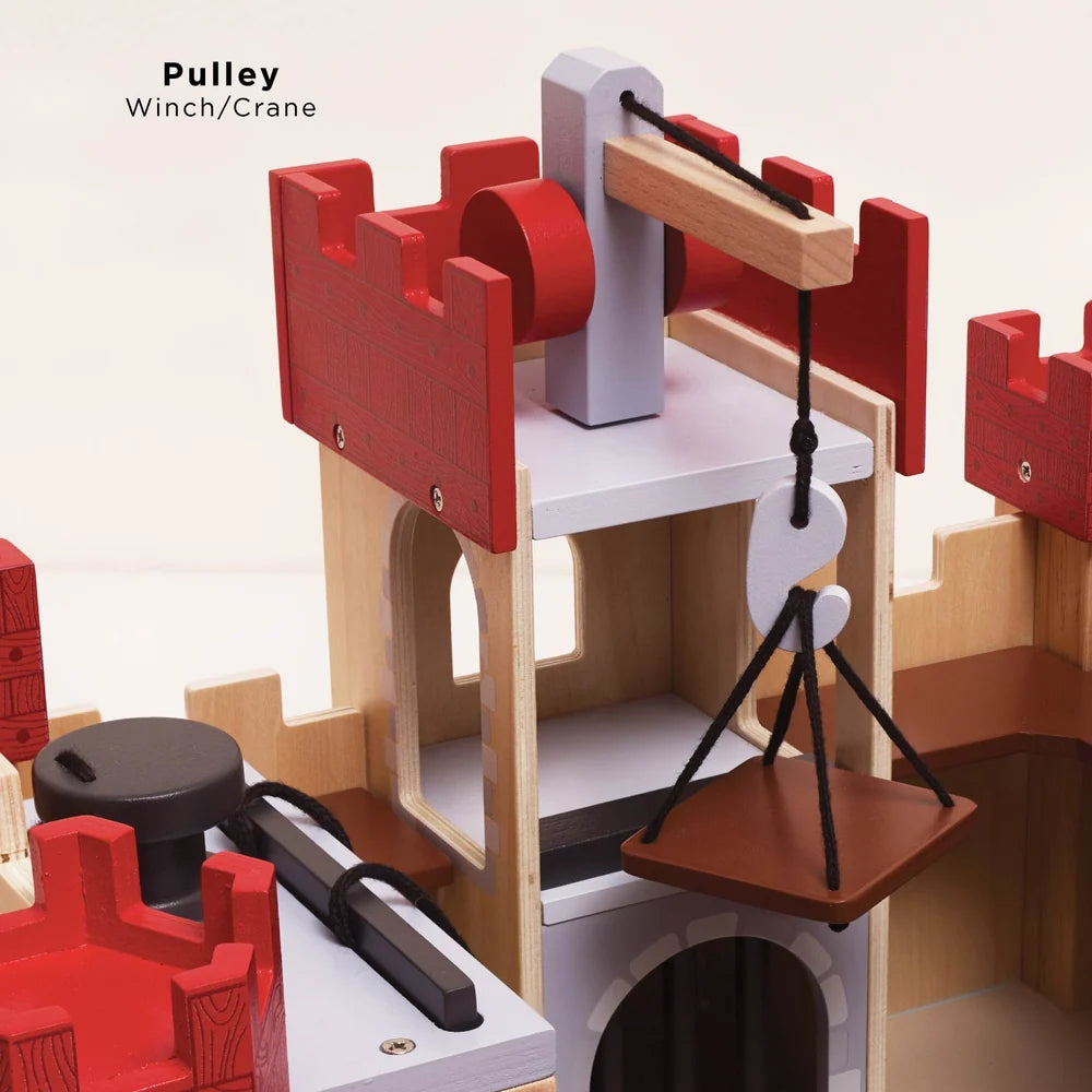 Lion Heart Castle Le toy Van wooden toy winch details