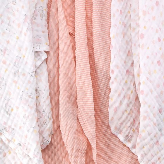 The Little Linen Company - Muslin Baby Wrap 3 Pack - Ballerina Bunny