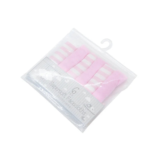 Little Dreams Supersoft Facecloths - pink 6 Pack