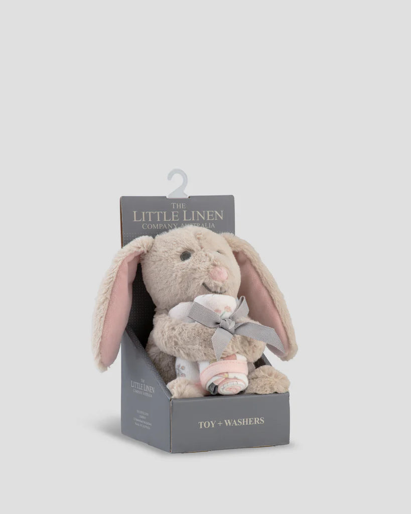 Little Linen Bunny Toy and Wash cloth - Harvest Bunny