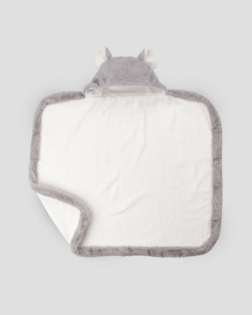 Hooded Towel plush soft grey