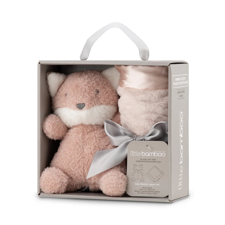 Little Bamboo blanket and plush blush Gift Set