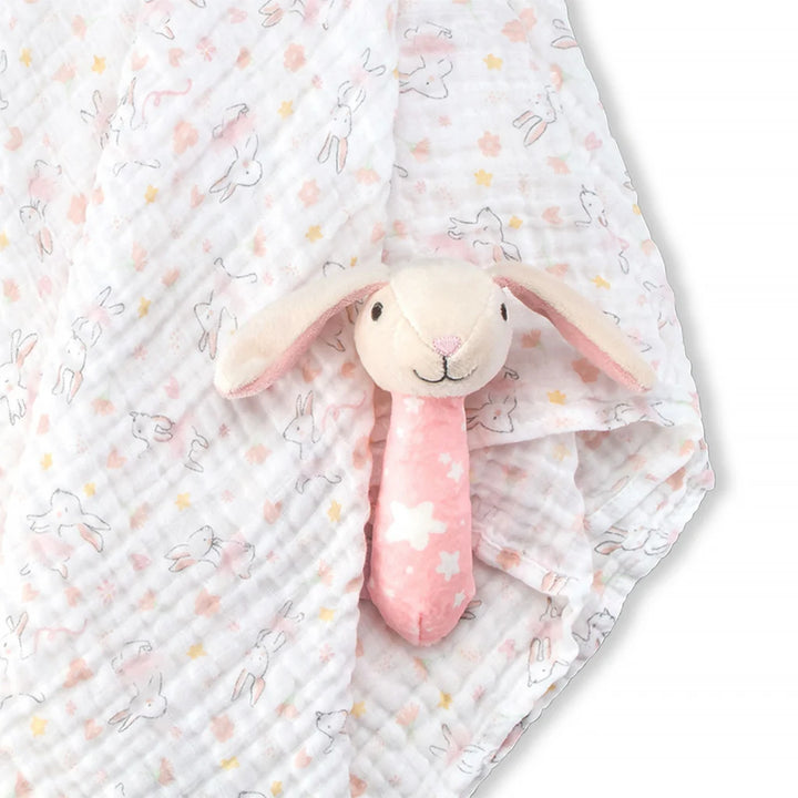 Little Linen Muslin Wrap & Crinkle Toy Ballerina Bunny
