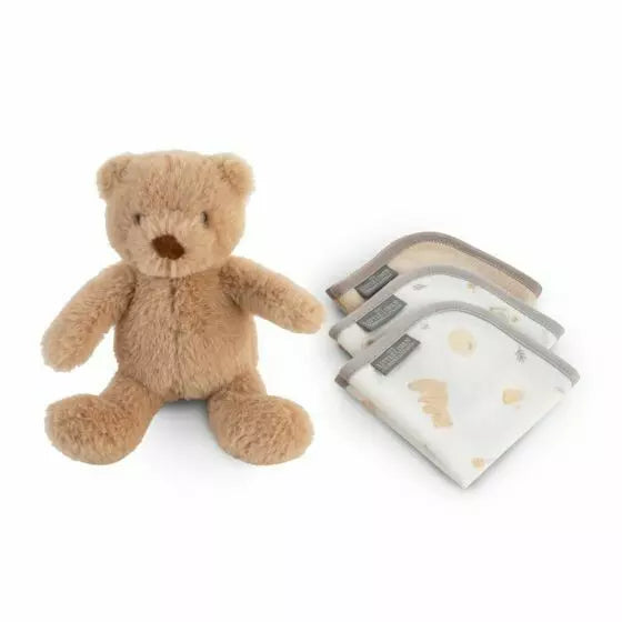 Little Linen Nectar Bear Plush Toy & Washers Gift Set