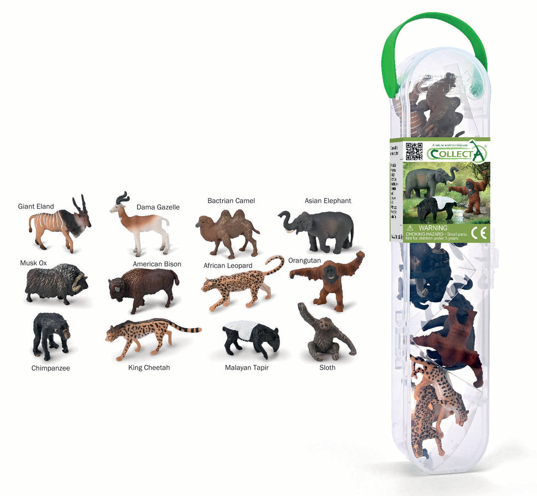 Mini Tube of Mini Wildlife Animals (Elephant, Cheetah)