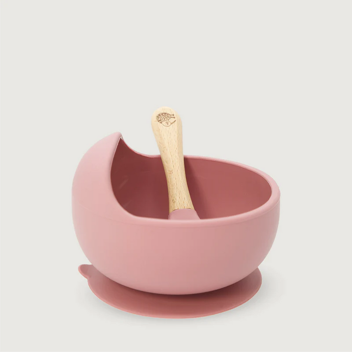 Moana rd Silicone Suction Bowl and Spoon Set - Pink