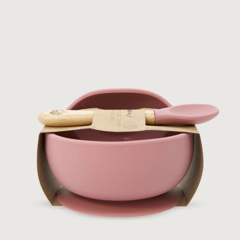 Moana rd Silicone Suction Bowl and Spoon Set - Pink